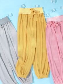 Girls 1 PC Bow Waist Trousers - Multicolor - View 1