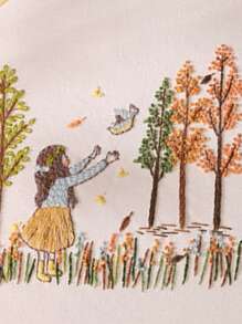 Punto de cruz con estampado de dibujos animados - Multicolor - Ver 3