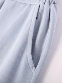 男孩素色束腳褲 - 淺灰色 - 查看 3