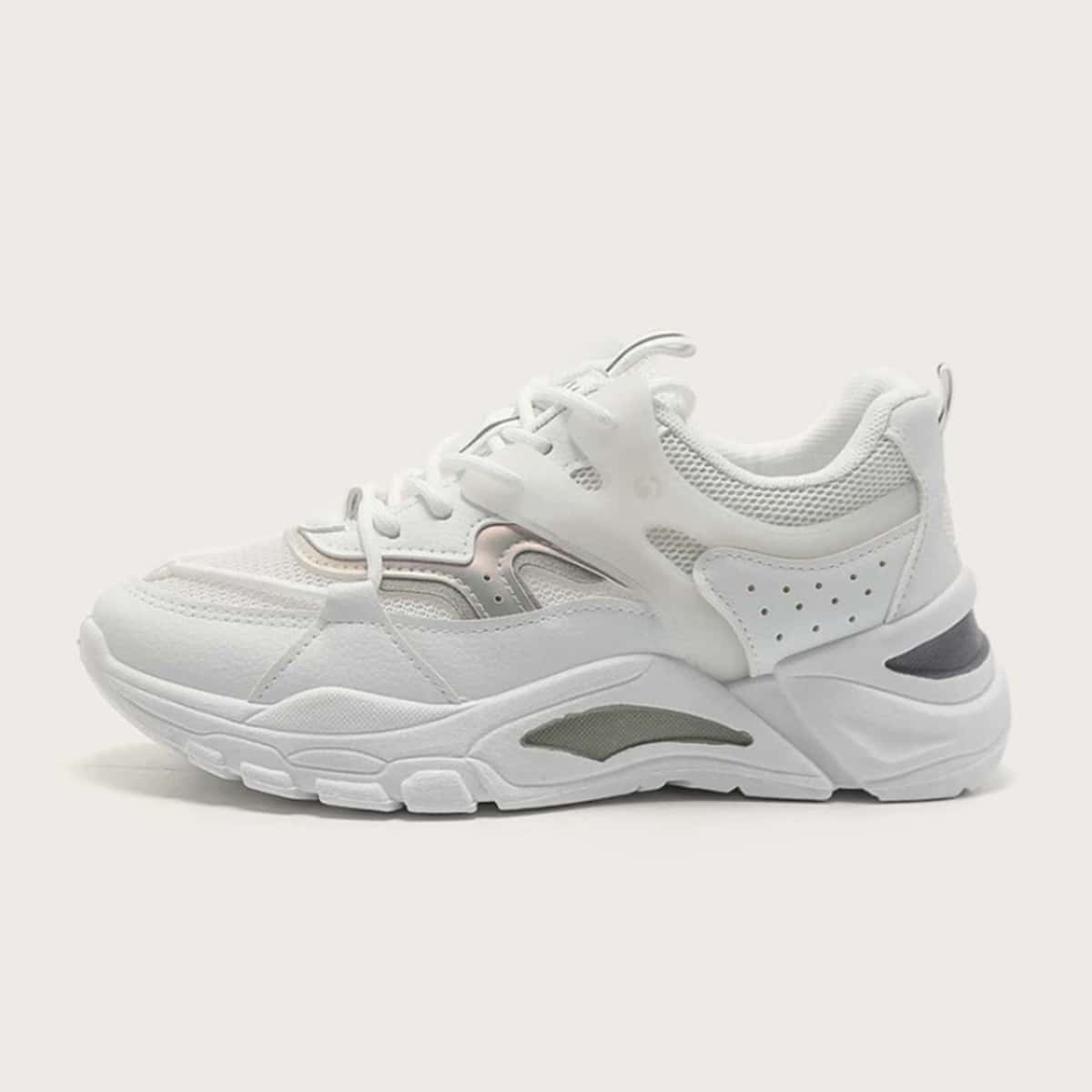 

Lace Up Front Chunky Sneakers, White