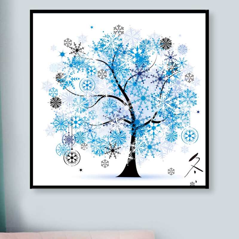 

Snowflake Tree DIY Diamond Unframed Painting, Multicolor