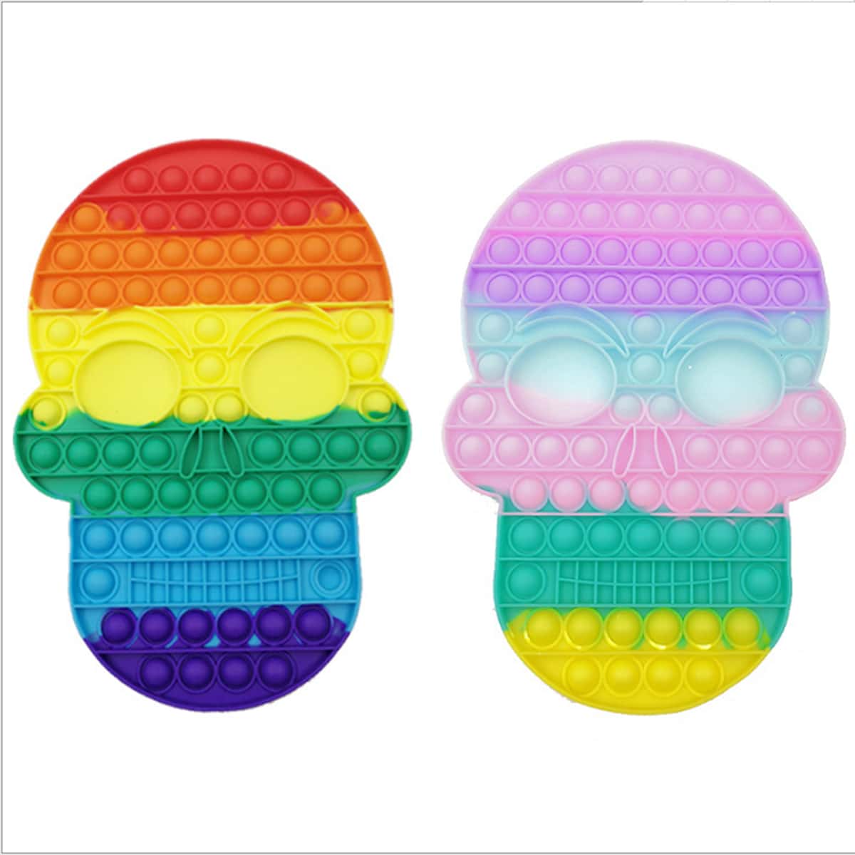 

1pc Skull Shaped Random Color Push Pop Bubble, Multicolor