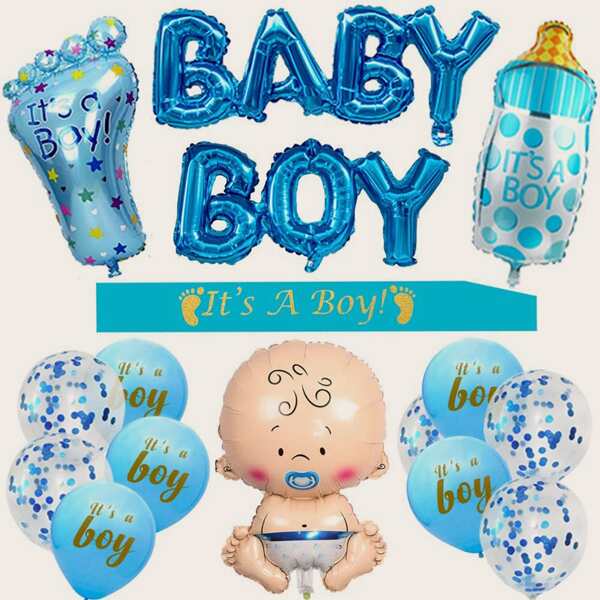 

16pcs Baby Shower Party Balloon, Blue