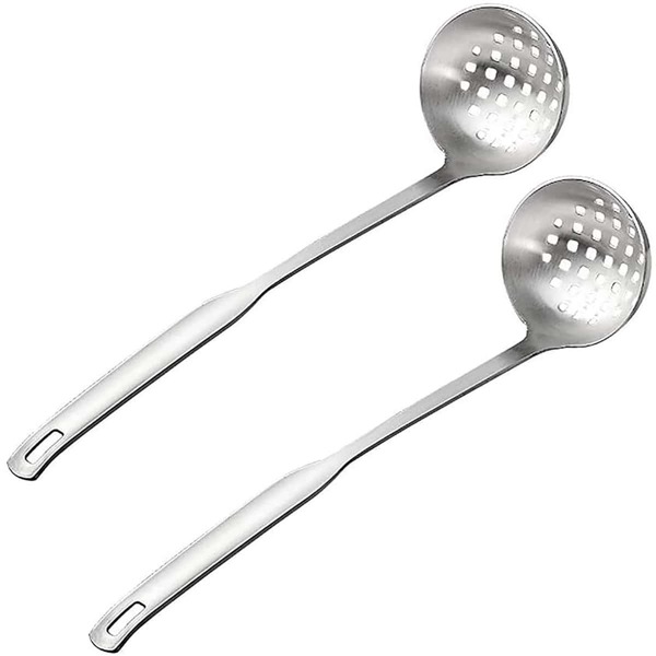 

2pcs Stainless Steel Colander Spoon, Silver