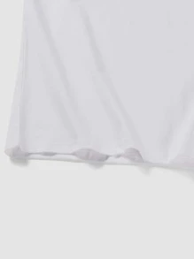 ROMWE MEN Tops Nam Hoạt hình Lá thư Sẵn sàng - trắng - Xem 3