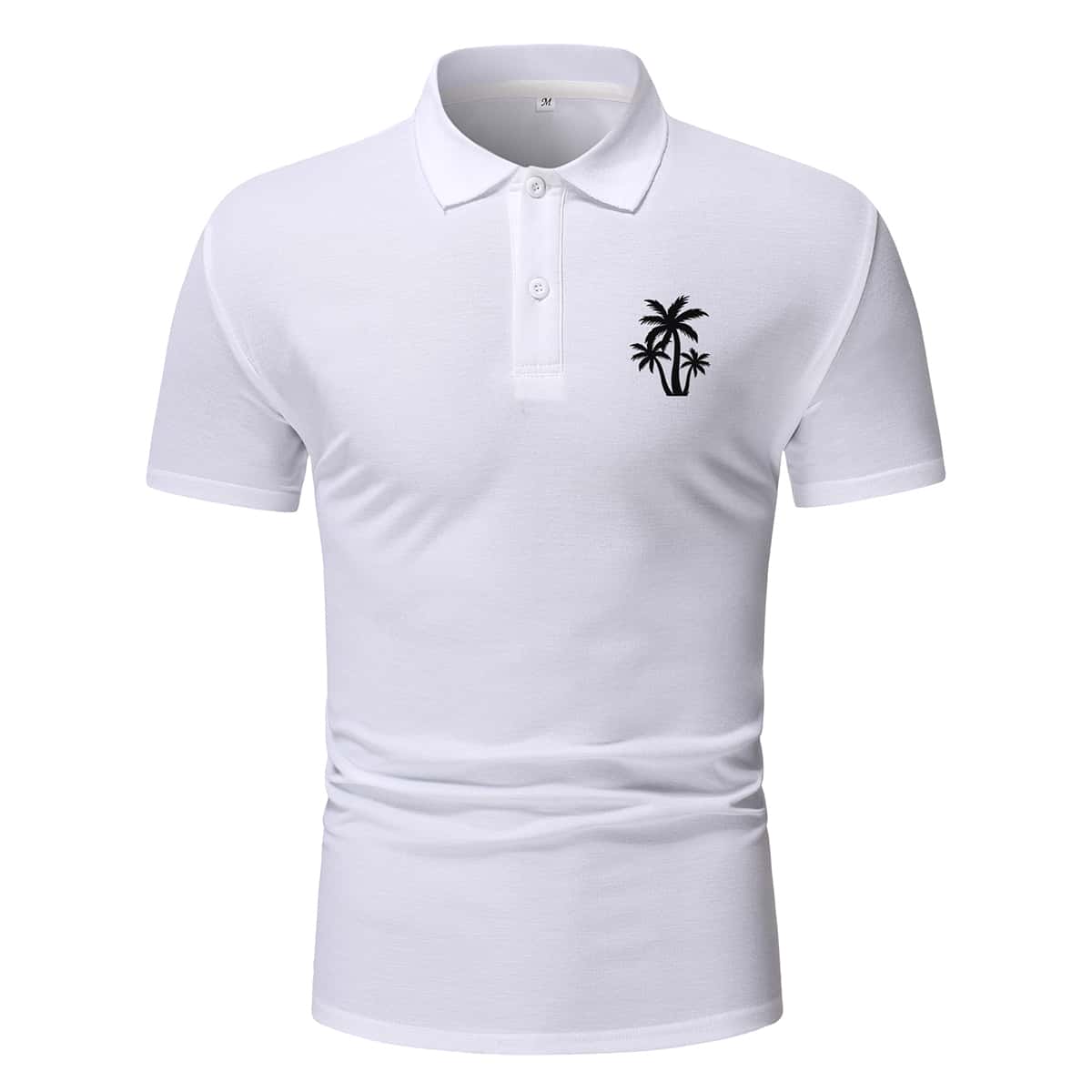 

Guys Coconut Tree Graphic Polo Tee, White
