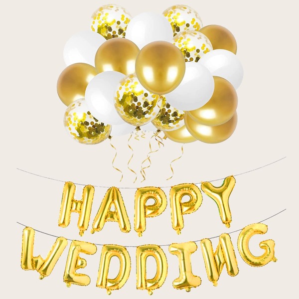 

30pcs Wedding Decorative Balloon, Gold