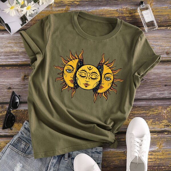 

Sun Graphic Short Sleeve Tee, Army green