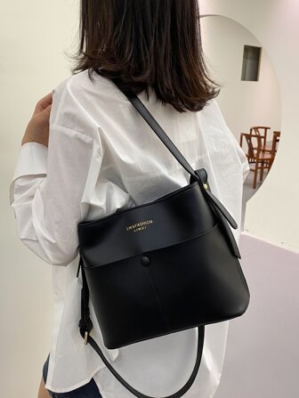 Bolso de hombro unicolor