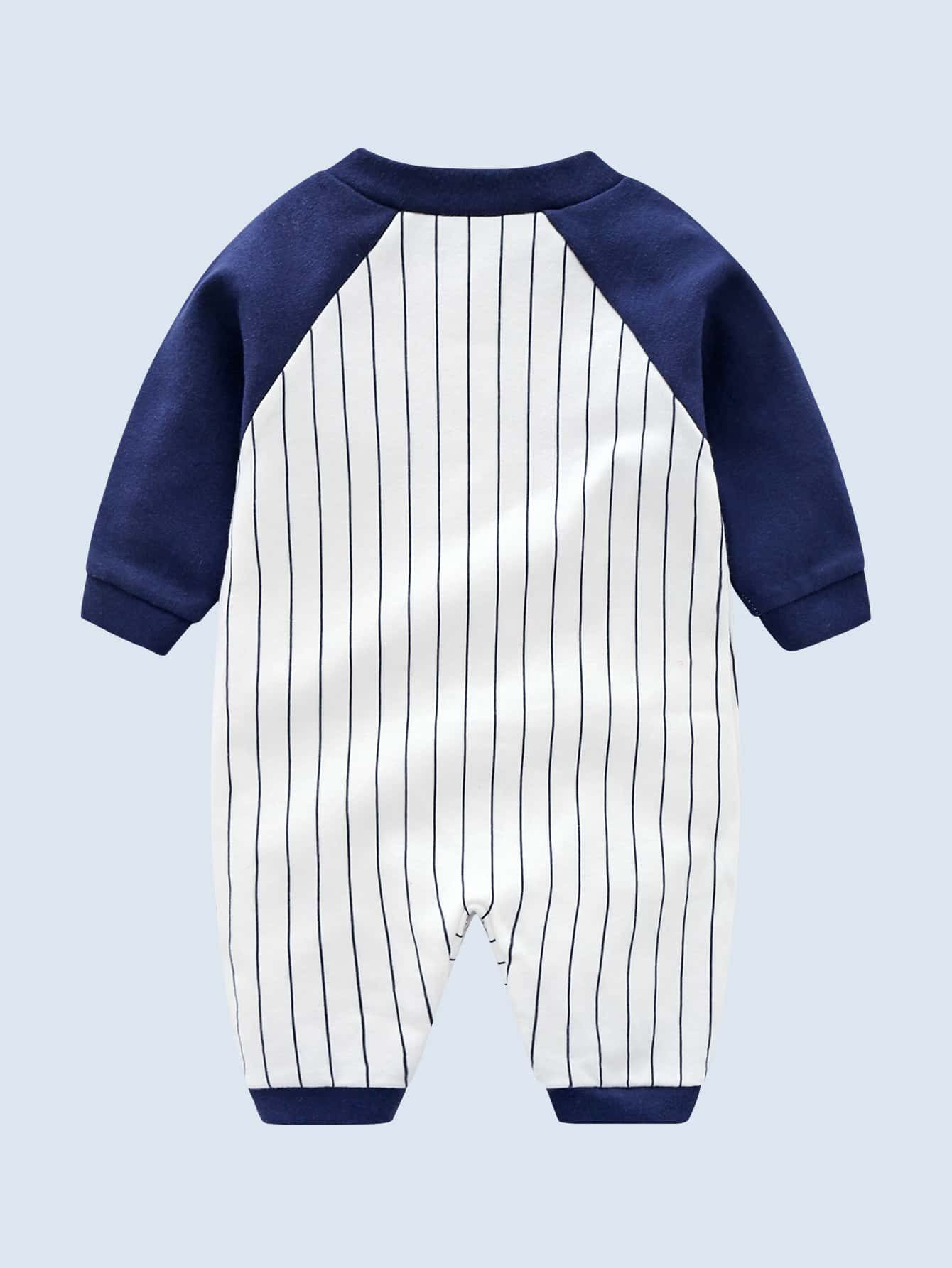 Baby Boy Letter & Number Print Jumpsuit