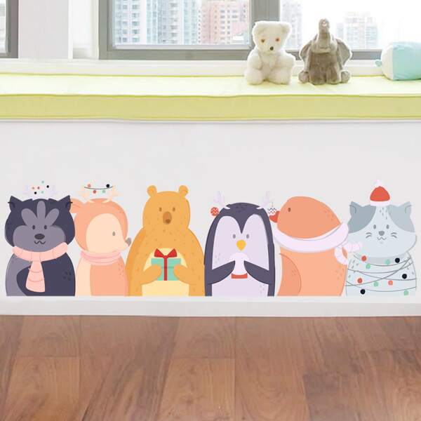

1set Cartoon Graphic Wall Sticker, Multicolor