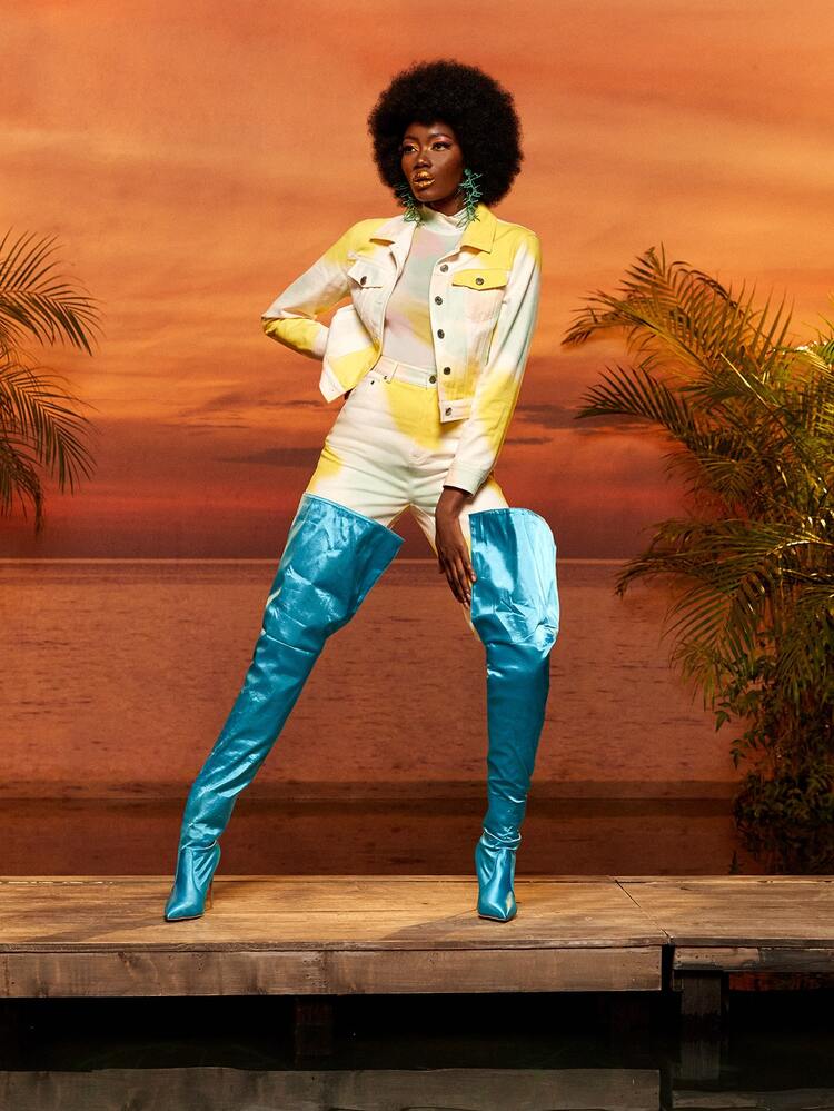 Alejandra Quesada Color Block Flap Pocket Jacket - Multicolor - View 3