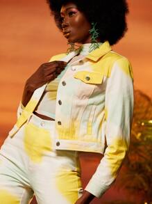 Alejandra Quesada Color Block Flap Pocket Jacket - Multicolor - View 4