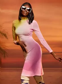 Alejandra Quesada Đầm cắt Ombre Hấp dẫn - Nhiều màu - Xem 1