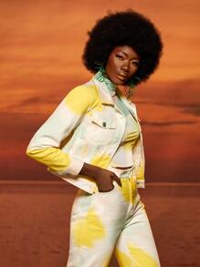 Alejandra Quesada Color Block Flap Pocket Jacket - Multicolor - View 5