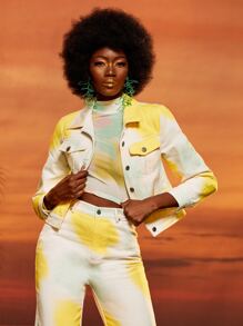 Alejandra Quesada Color Block Flap Pocket Jacket - Multicolor - View 6