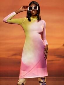 Alejandra Quesada Đầm cắt Ombre Hấp dẫn - Nhiều màu - Xem 4