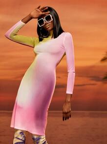 Alejandra Quesada Đầm cắt Ombre Hấp dẫn - Nhiều màu - Xem 5