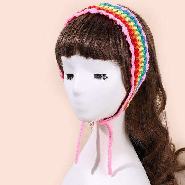 

Color Block Knit Hair Band, Multicolor