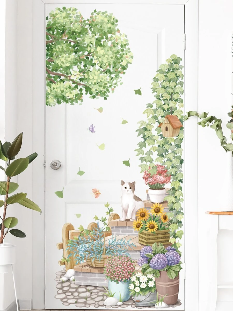 1張植物印花牆貼 - 彩色 - 查看 1