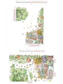 1張植物印花牆貼 - 彩色 - 查看 2