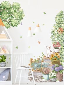 1張植物印花牆貼 - 彩色 - 查看 3