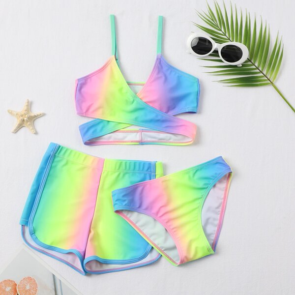 

3pack Girls Ombre Bikini Swimsuit, Multicolor