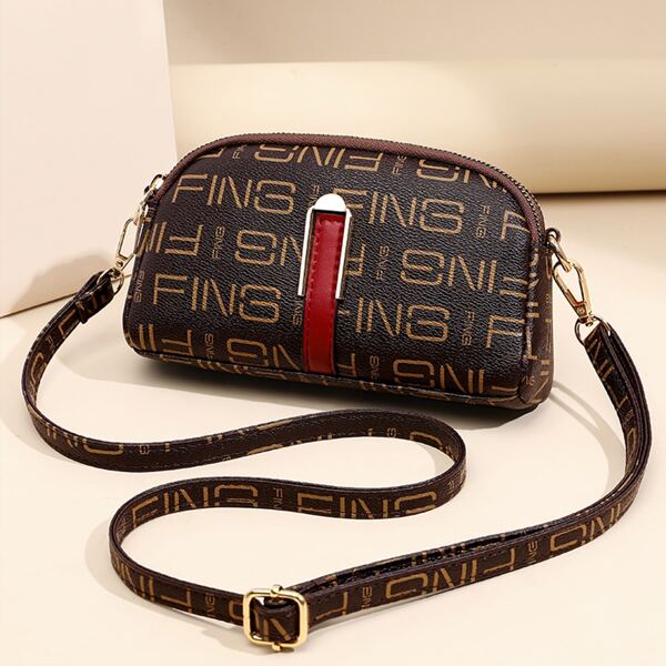 

Letter Graphic Crossbody Bag, Coffee brown