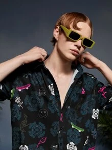 CHERYL TEO 男士印花口袋貼布襯衫 - 彩色 - 查看 2