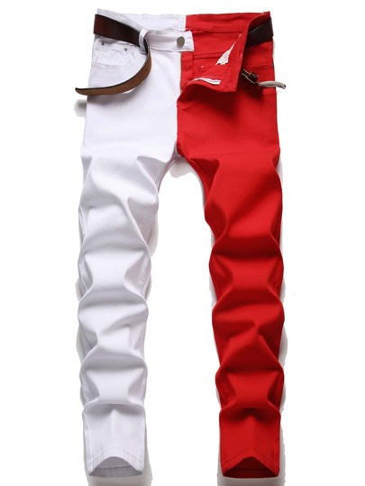 Manfinity Homme Men Two Tone Jeans Without Belted