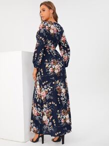 SHEIN Tall 印花繫腰帶連衣裙 - 彩色 - 查看 2