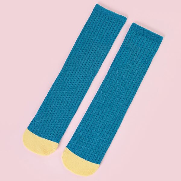 

Toddler Girls Two Tone Crew Socks, Blue