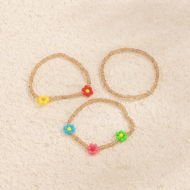 

Flower Beaded Bracelet, Multicolor