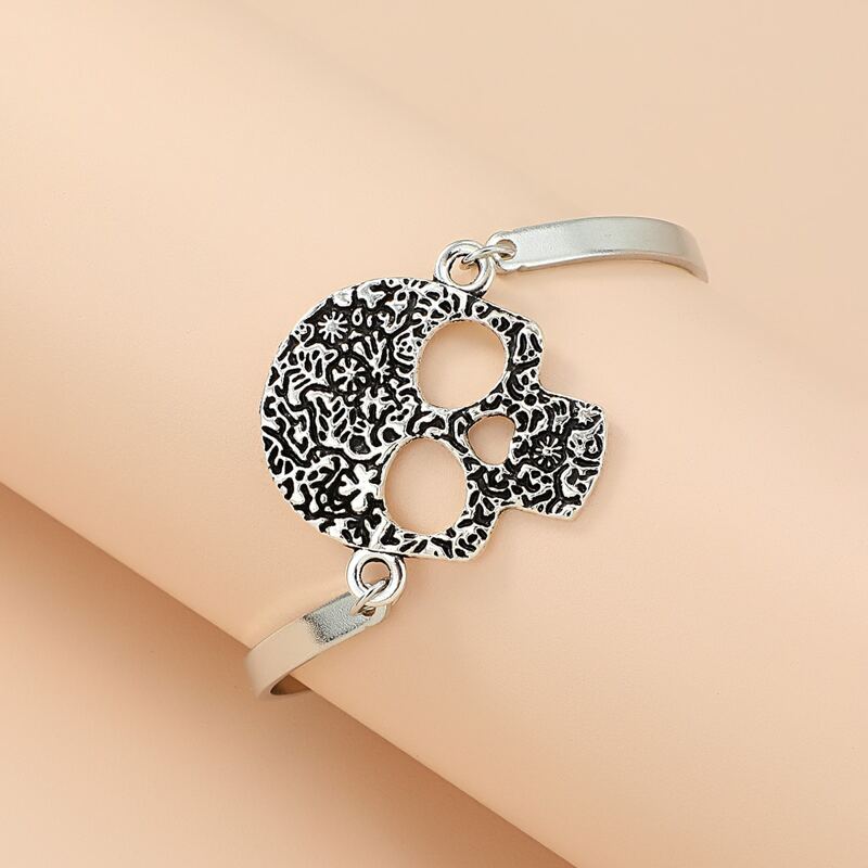 

Skull Detail Bracelet, Antique silver
