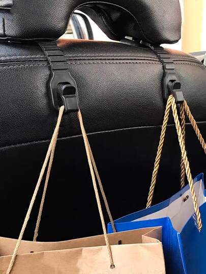 2 piezas Gancho de parte trasera de asiento de coche