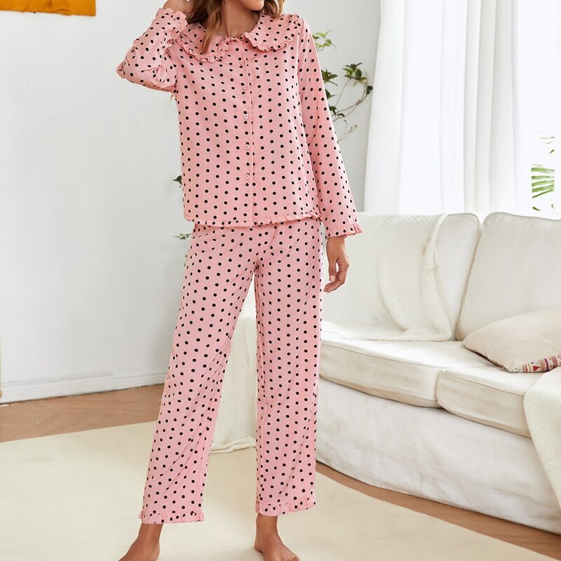 

Polka Dot Pajama Set, Baby pink