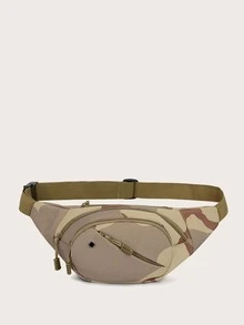男士迷彩圖案腰包 - 駝色 - 查看 1