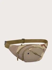 男士迷彩圖案腰包 - 駝色 - 查看 4