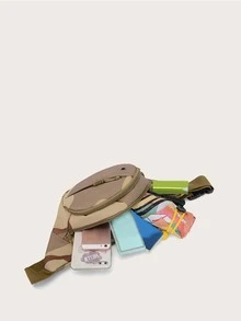 男士迷彩圖案腰包 - 駝色 - 查看 5