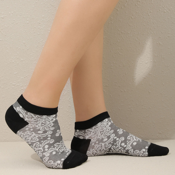 

Flower Pattern Ankle Socks, Multicolor