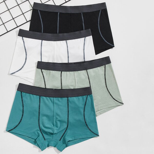 

Men 4 Pack Stitch Boxer Brief, Multicolor