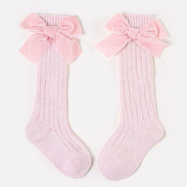 

Toddler Girls Bow Decor Crew Socks, Dusty pink