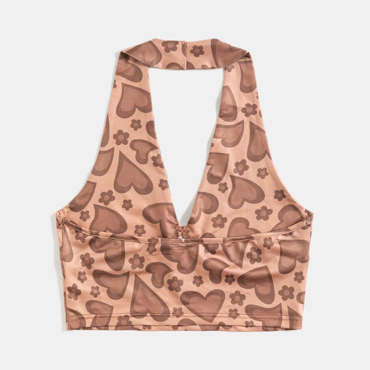

Heart Print Halter Top, Multicolor