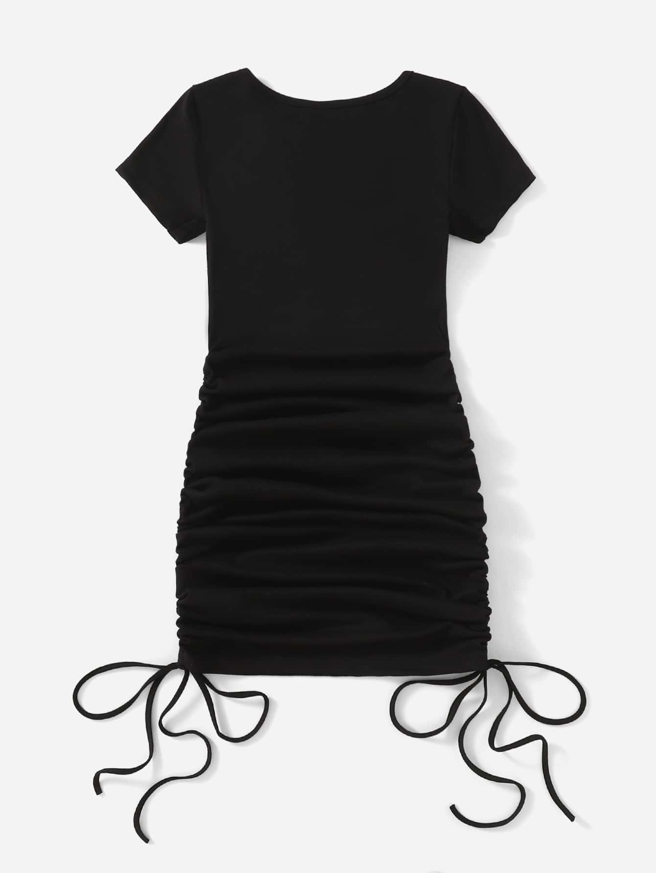 drawstring ruched side dress Side Drawstring Ruched Cowl Neck Mini Cami Dress from OhSoStyled at Sophia's Style White / S