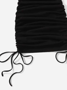 Muchica Vestido con fruncido lateral con cordón escote V