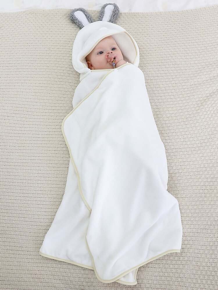 Bebé Manta con diseño de dibujos animados - Blanco - Añade 3