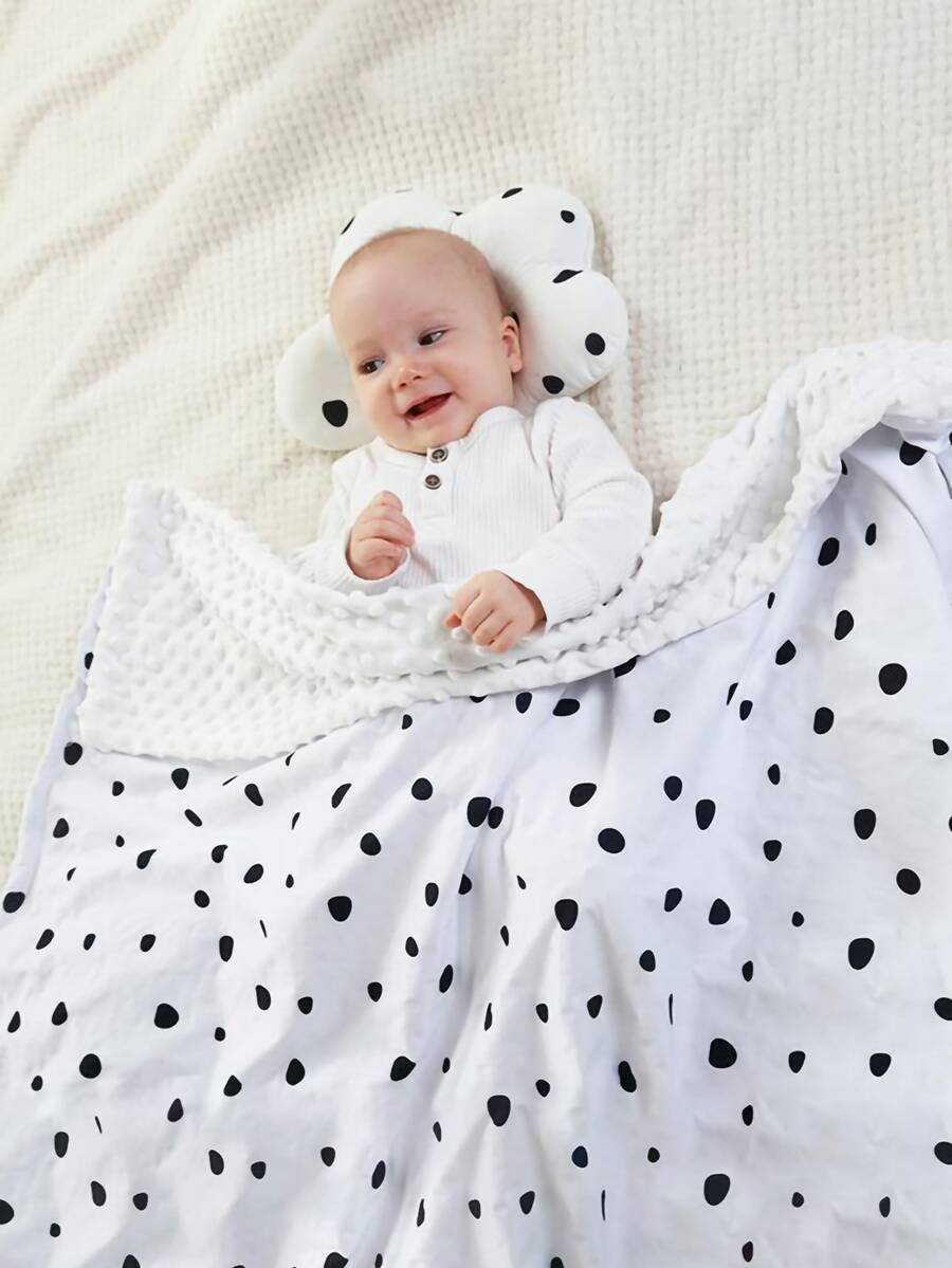 Chăn chấm bi cho bé - trắng - Xem 1