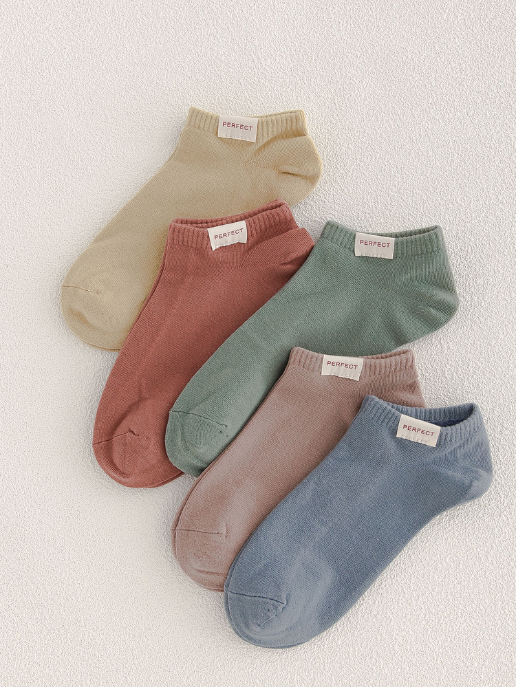 5pairs Men Letter Graphic Ankle Socks - Multicolor - View 2