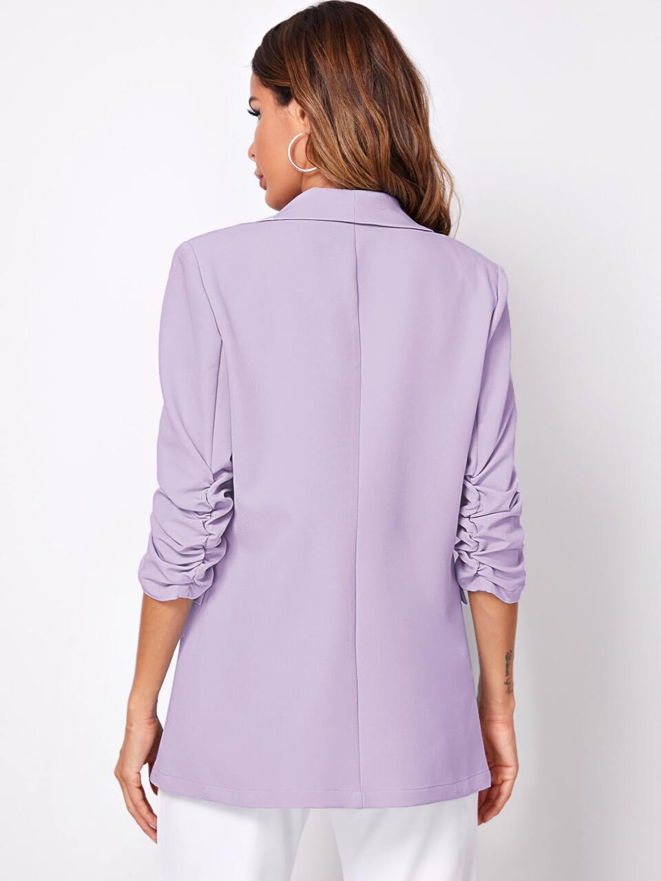 Women's Romantic Elegant Casual Blazer Jacket With Shawl Neck, 3/4 Sleeve, Suitable For Business, Office, Daily Wear, Autumn
