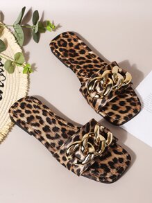 女士极简主义绑带平底凉鞋，金属搭扣细节，时尚百搭的方头PU皮革套脚凉鞋，适合日常穿着和各种场合，春夏穿搭之选 - 彩色 - 查看 5